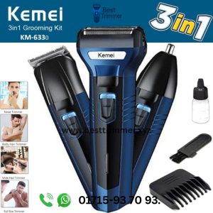 Kemei KM-6330 (3 in 1) Shaver, Hair ,Beard And Nose Trimmer